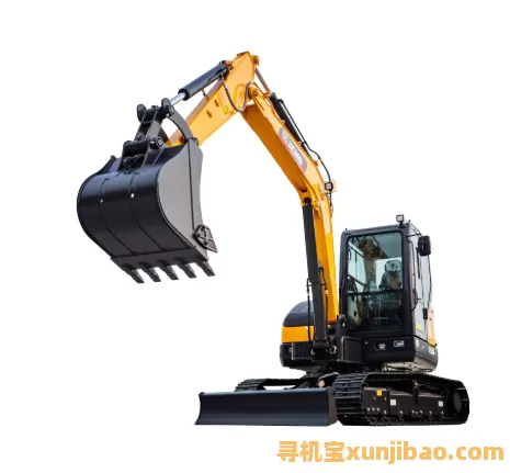 黄黑配色小型履带挖掘机，工程施工机械设备